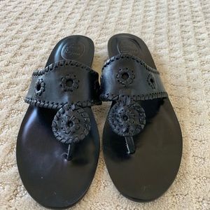 Jack Rogers Black Capri Sandals.